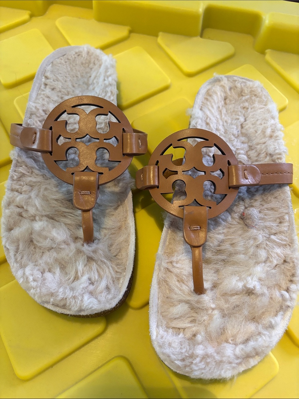 Tory Burch Miller cloud sandals with shearling lining